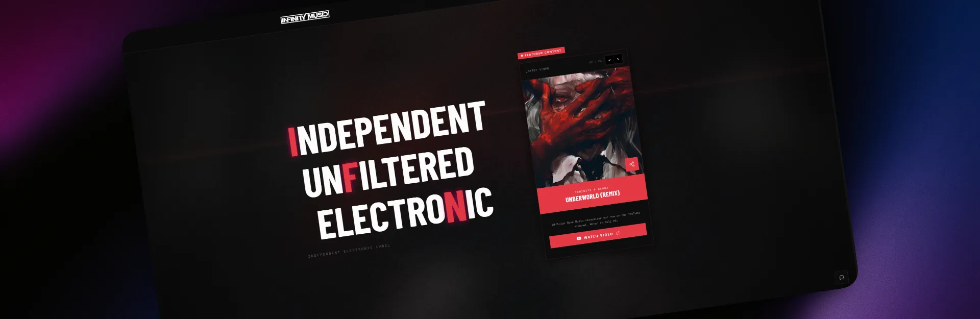 Infinity Music — Rediseño web del sello discográfico